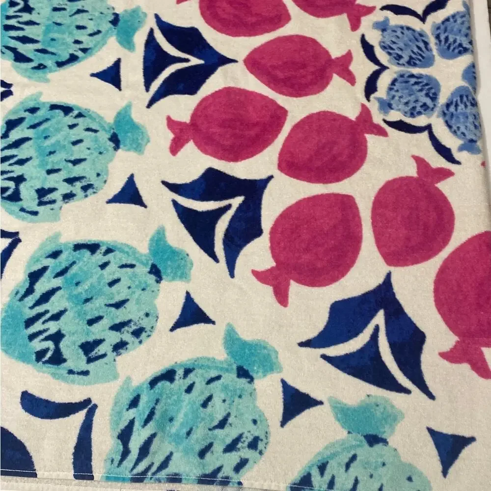 Vintage Tropical Fish Large Beach Towel Bright Retro 90s Beach Summer Ocean Sea